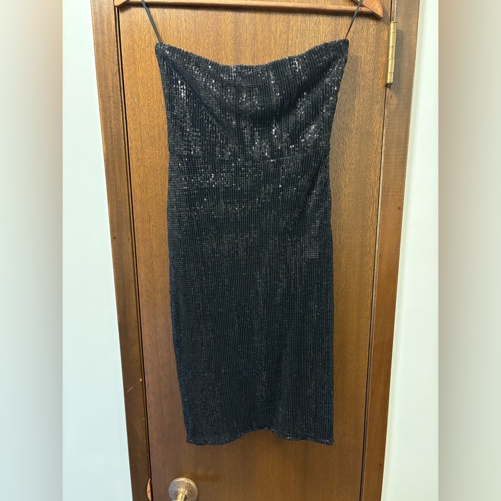 Meshki Black strapless Sequin Dress